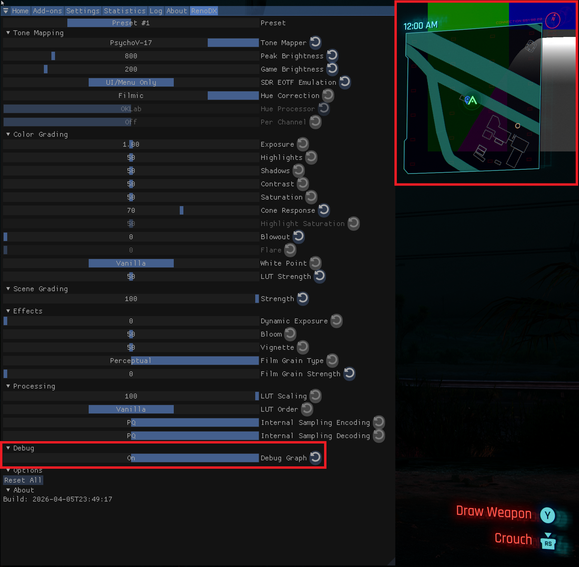RenoDX Debug Graph On