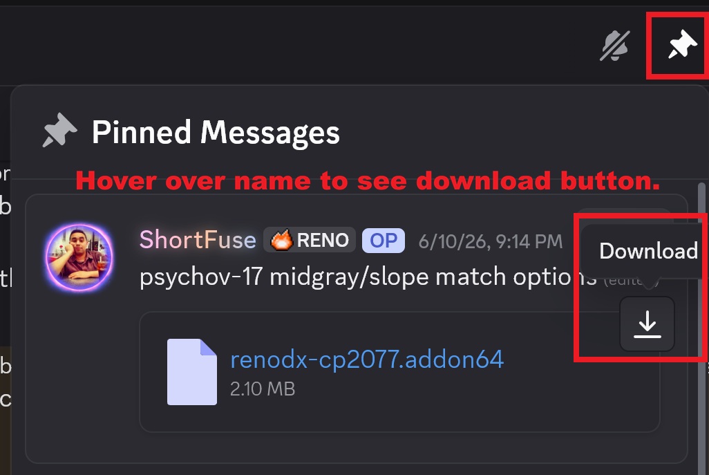 RenoDX Discord Pinned Download
