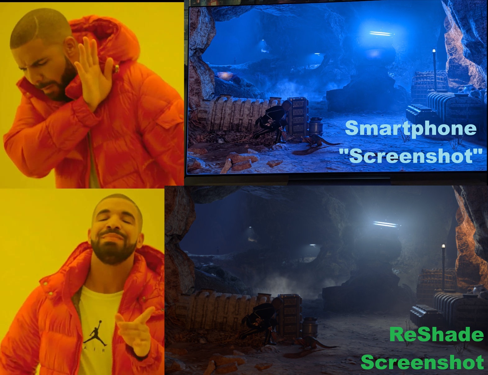 Phone vs ReShade Meme